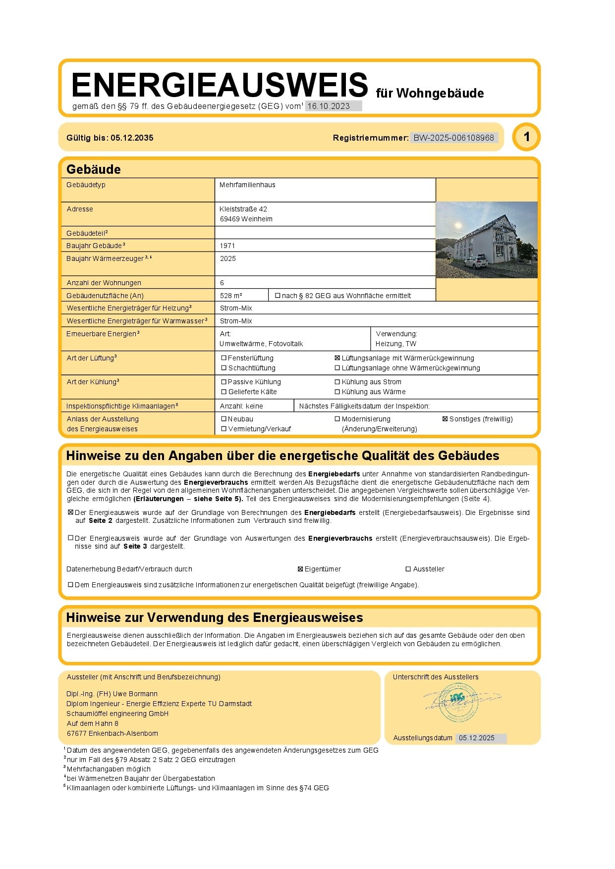 Energieausweis- Kleiststr. 42